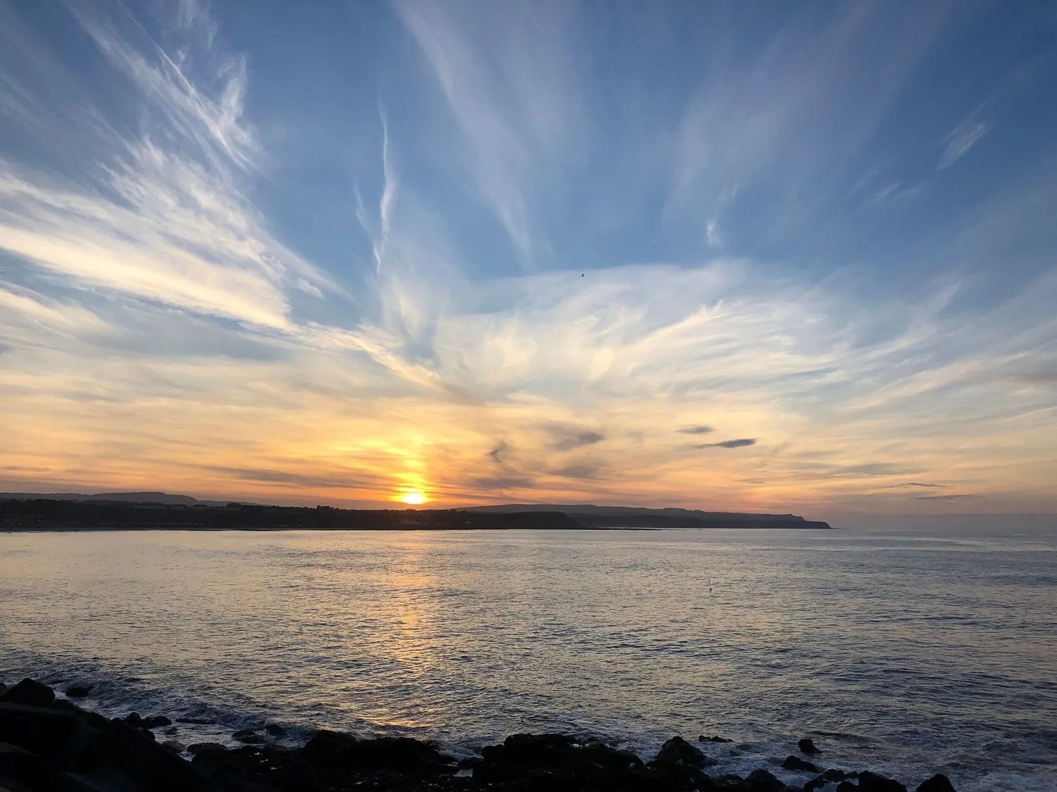 Sunset over the North Yorkshire coast